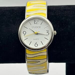 Silver & Yellow Studio Time Watch